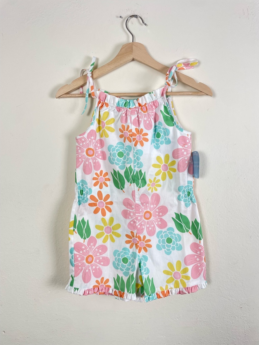 NWT Little English Girls Size 8 Floral Tie Strap Romper Boutique Summer